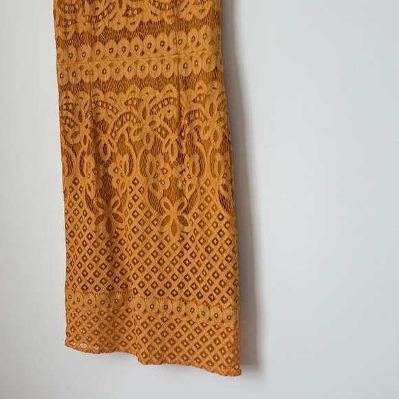 Baltic Born Mustard Yellow Aria Column Short Sleeved Midi Dress - Picture 5 of 12